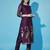 Floral printed cotton silk round neck kurta trouser & dupatta set