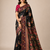 black embroidery flower border with minakari jaqurad rajwada pasmina silk saree