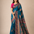 blue embroidery flower border with minakari jaqurad rajwada pasmina silk saree