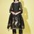 Floral printed cotton silk round neck kurta trouser & dupatta set