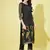 Floral printed cotton silk round neck kurta trouser & dupatta set