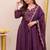 Women's Gorgeous Embroidery Work Chanderi Sik Fabric Flared Anarkali Pant and Dupatta Set