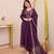Women's Gorgeous Embroidery Work Chanderi Sik Fabric Flared Anarkali Pant and Dupatta Set