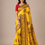 yellow embroidery flower border with minakari jaqurad rajwada pasmina silk saree