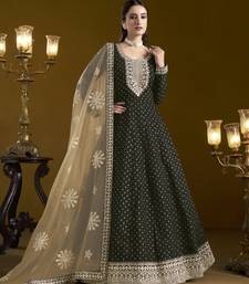  Black Chanderi Butti Taffeta Anarkali Suit
