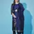Floral printed cotton silk round neck kurta trouser & dupatta set