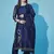 Floral printed cotton silk round neck kurta trouser & dupatta set