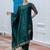 Floral printed cotton silk round neck kurta trouser & dupatta set