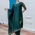 Floral printed cotton silk round neck kurta trouser & dupatta set