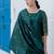 Floral printed cotton silk round neck kurta trouser & dupatta set