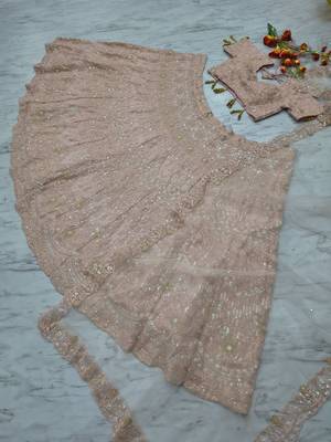 Premium Faux Georgette Lehenga with Exquisite Embroidery 3