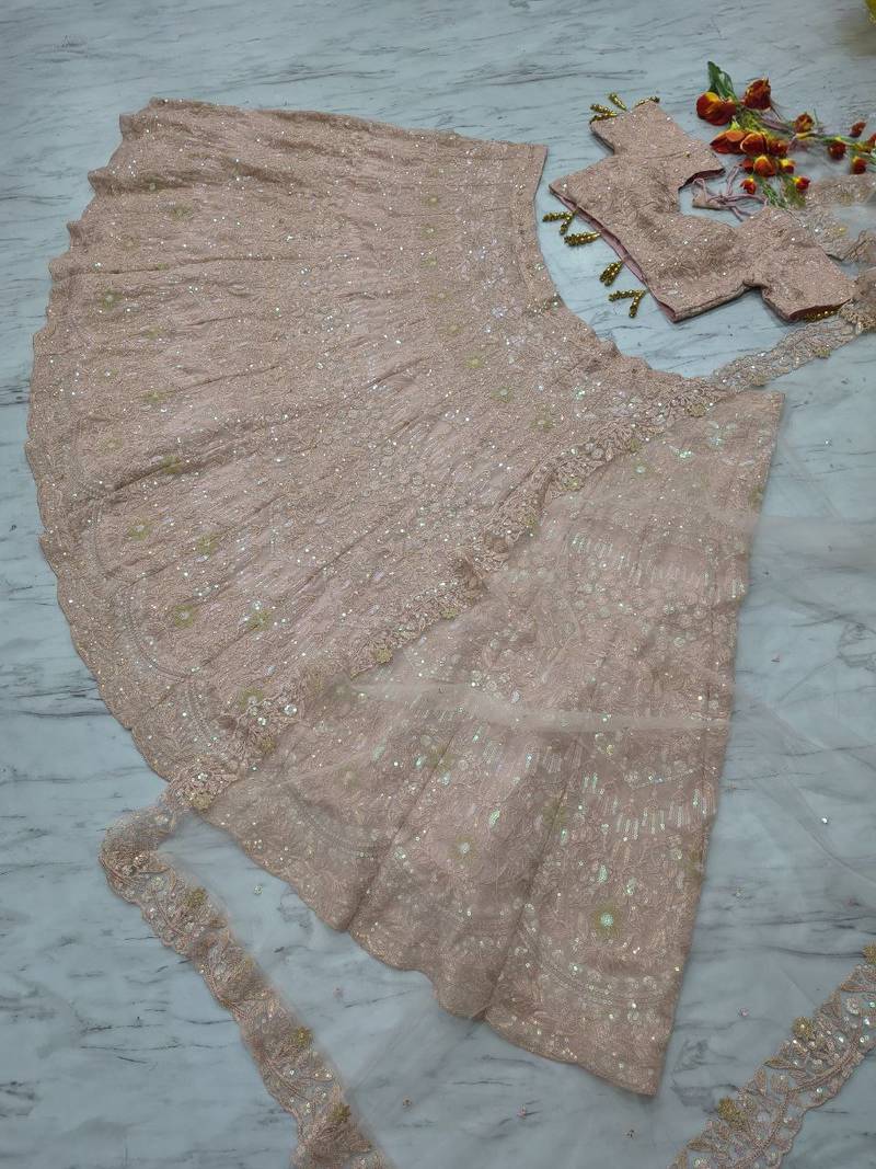 Premium Faux Georgette Lehenga with Exquisite Embroidery