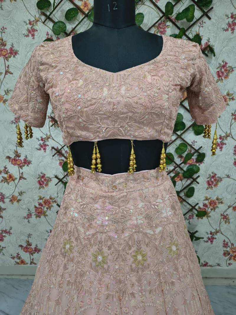 Premium Faux Georgette Lehenga with Exquisite Embroidery