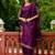 Floral printed cotton silk round neck kurta trouser & dupatta set