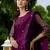 Floral printed cotton silk round neck kurta trouser & dupatta set