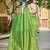 Banarasi satin silk saree floral zari woven saree with parrot green and green border tassel with elegance look