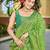 Banarasi satin silk saree floral zari woven saree with parrot green and green border tassel with elegance look
