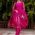 Floral printed cotton silk round neck kurta trouser & dupatta set