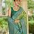 banarasi silk blend green saree with elegant floral buti design & jacquard border latest ethnic saree