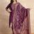 Floral printed silk blend round neck kurta trouser & dupatta set