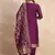 Floral printed silk blend round neck kurta trouser & dupatta set