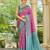 banarasi silk blend pink & blue saree with elegant floral buti design & jacquard border saree