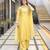 Yellow silk  party wear embroidery  coty suit set