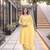 Yellow silk  party wear embroidery  coty suit set