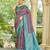 banarasi silk maroon & blue saree with elegant floral buti design jacquard border ethnic saree