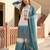 Sky blue georgette  party wear embroidery  plazzo suit set