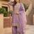 Lavender  silk  party wear embroidery  plazzo suit set