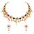 Red green necklace drop earrings set ethnic fashion jewellery for women