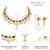 Red green necklace drop earrings set ethnic fashion jewellery for women