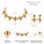 Red green necklace dangle earrings set ethnic fashion jewellery for women
