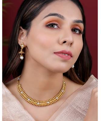 White necklace drop earrings set ethnic fashion jewellery for women 1