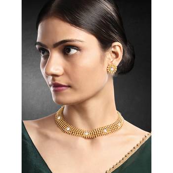 White necklace stud earrings set ethnic fashion jewellery for women 1