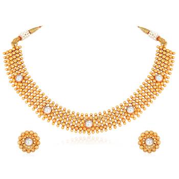White necklace stud earrings set ethnic fashion jewellery for women 3