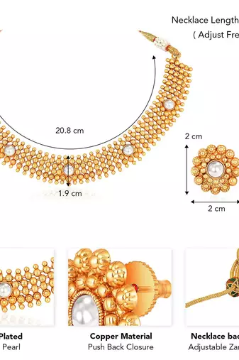White necklace stud earrings set ethnic fashion jewellery for women