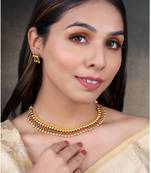 Red green necklace stud earrings set ethnic fashion jewellery for women
