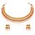Red green necklace stud earrings set ethnic fashion jewellery for women