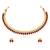 Red green necklace stud earrings set ethnic fashion jewellery for women