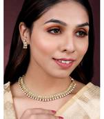 White necklace stud earrings set ethnic fashion jewellery for women