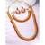 Rani pink short long necklace with dangle earrings south indian jewellery set for women