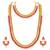 Rani pink short long necklace with dangle earrings south indian jewellery set for women