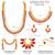 Rani pink short long necklace with dangle earrings south indian jewellery set for women