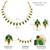 Green necklace stud earrings jewellery set for women