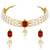 White maroon necklace drop earrings jewellery set for women