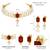 White maroon necklace drop earrings jewellery set for women
