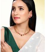 Rani pink green necklace earrings set ethnic jewellery gift for women