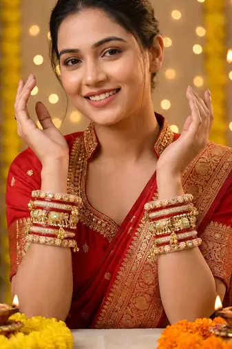Red bridal chuda set for wedding